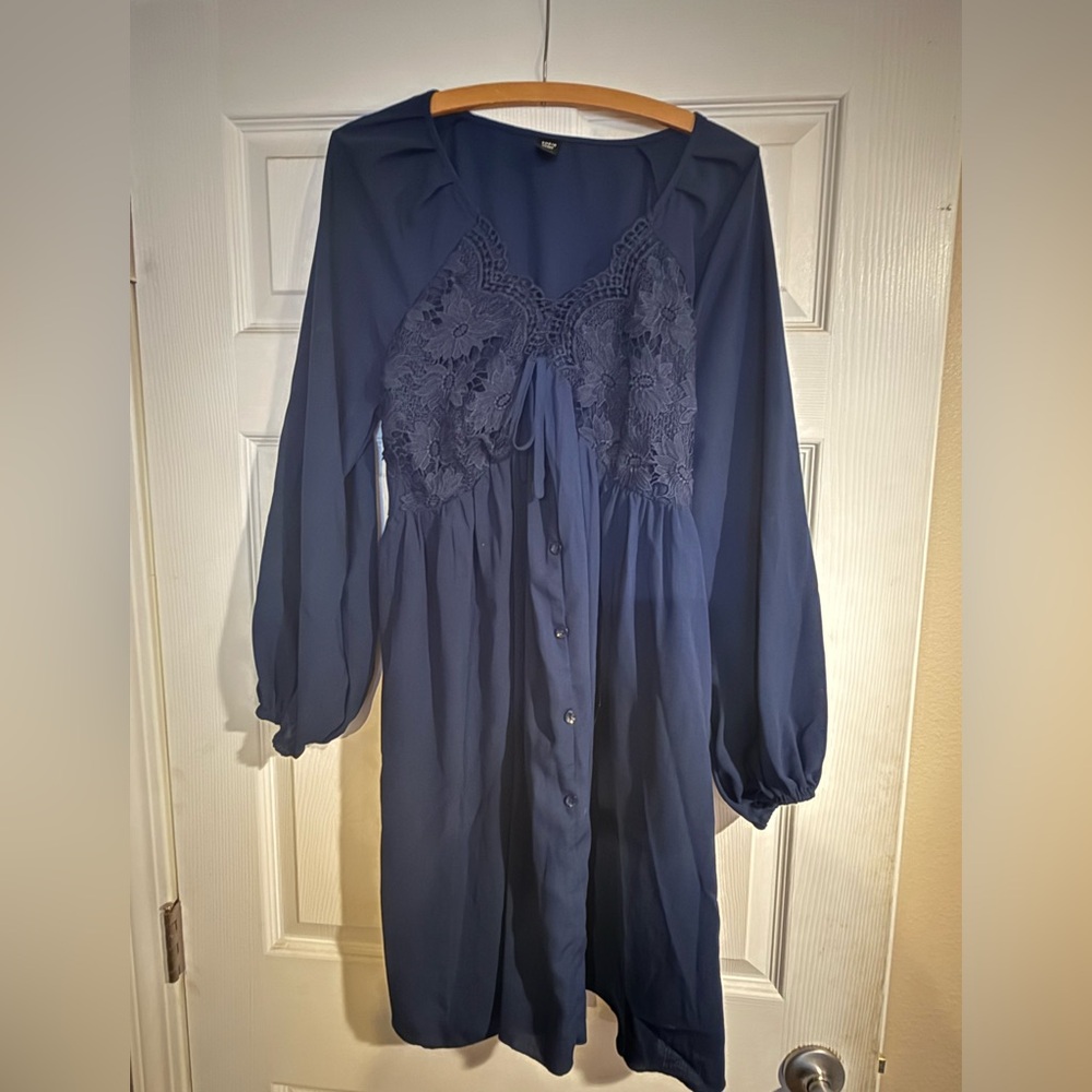 Boho navy blue dress